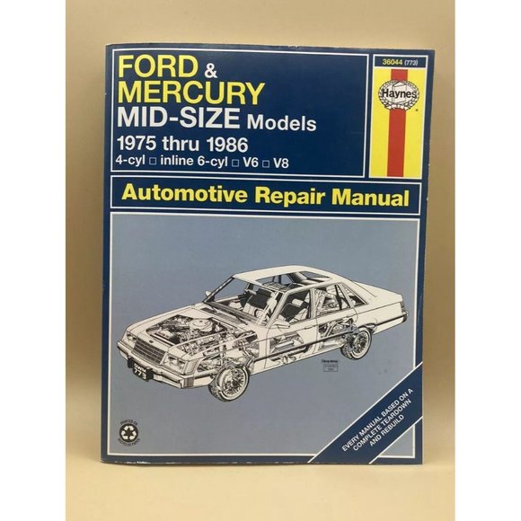Ford Mercury Mid-size cars 4, I6, V6 V8 1975 - 1986 Haynes Service Repair Manual - Picture 3 of 6